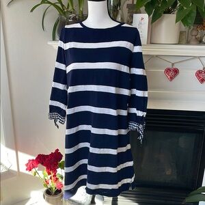 Navy and White Striped Dress